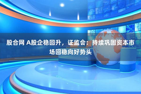 股合网 A股企稳回升,证监会:持续巩固资本市场回稳向好势头