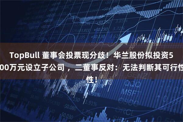 TopBull 董事会投票现分歧!华兰股份拟投资5000万元设立子公司 ,二董事反对:无法判断其可行性!